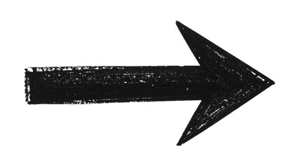 Hand-drawn sketch arrow with rough ink texture PNG