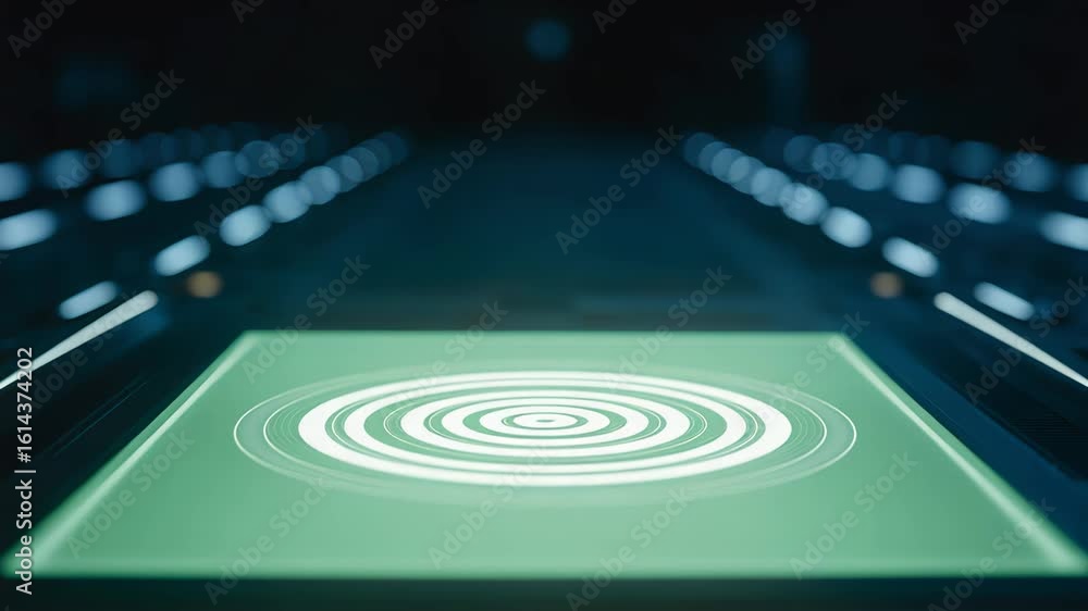 Poster futuristic technology interface: an abstract digital design of interconnected circuits and glowing l