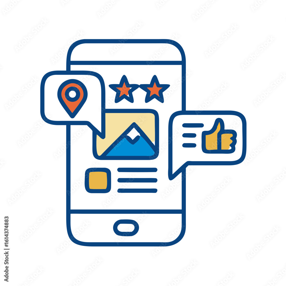 Poster a captivating vector illustration showcases a modern smartphone, its screen displaying a dynamic int
