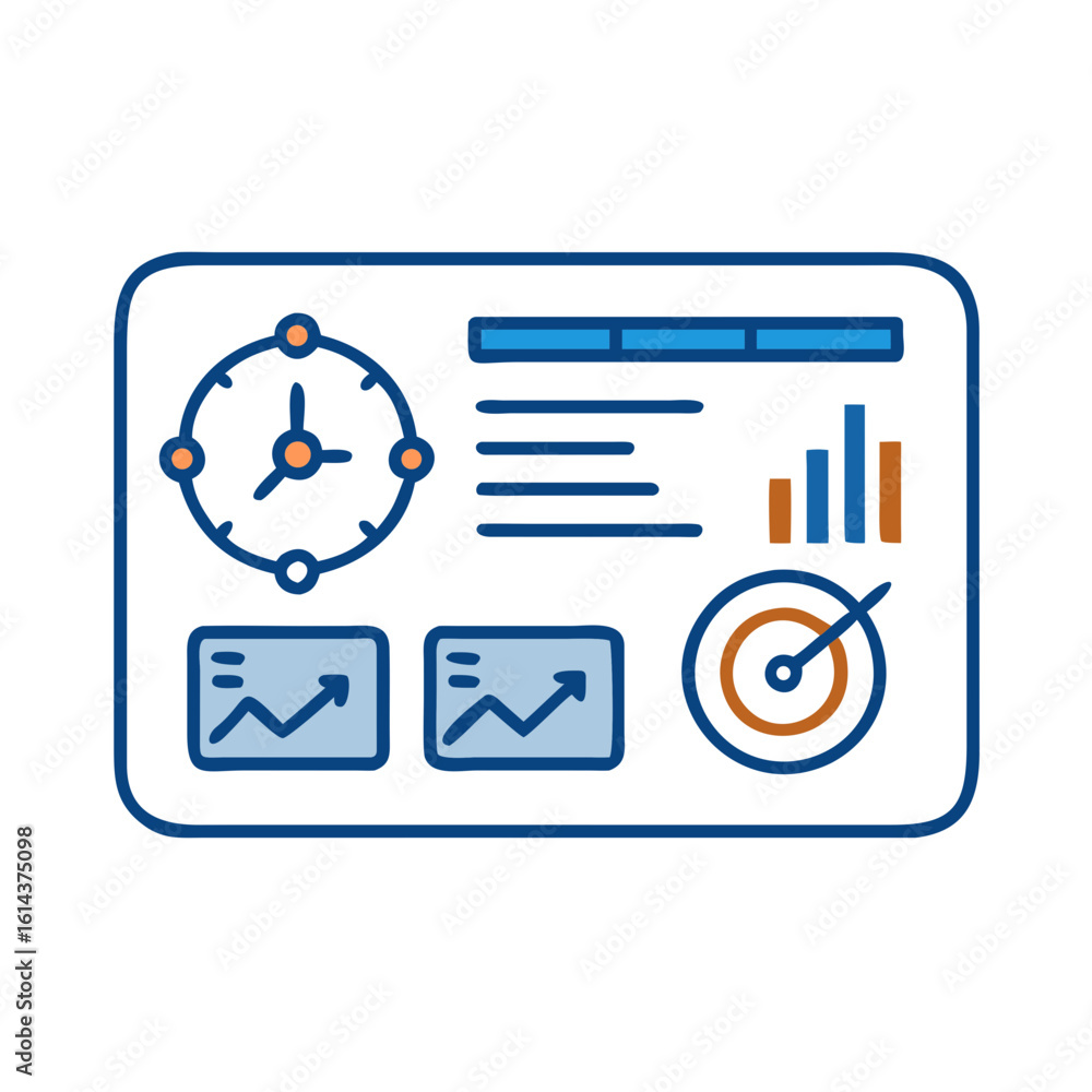 Poster a detailed dashboard presents essential data visualization tools for business and productivity in a 