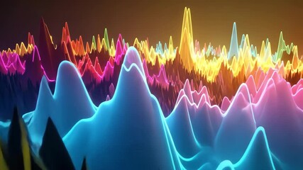 Abstract colorful audio spectrum waveform background with vibrant data visualization, energy, signal, frequency and technology concept - Powered by Adobe