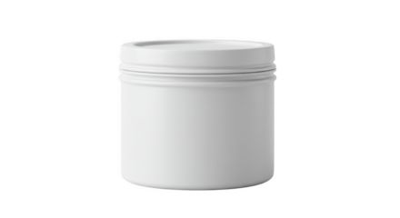 White plastic container with screw top isolated on transparent background
