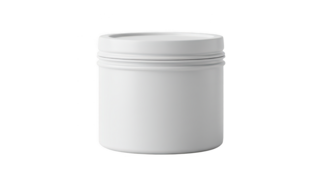 White plastic container with screw top isolated on transparent background