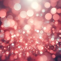 Abstract shimmering background of blurred rose and white lights evokes festive magic.