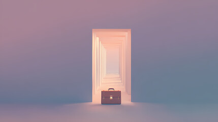 Briefcase unfolding into infinite hallway
