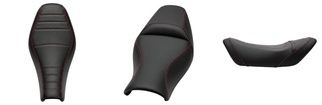 Motorcycle Seat Design, Product Showcase, Workshop, Digital Illustrations, Studio, Close-Up, Automotive Innovation