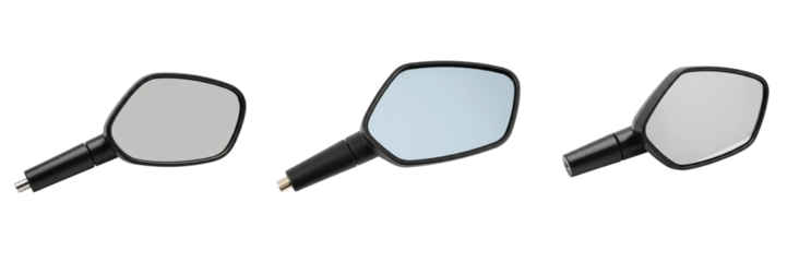 Vehicle Accessories, Subject: Car Mirrors, Location: Automotive Store, Content Type: Product Display, Environment: Indoor, Viewpoint: Close-Up, Concept: Reflection