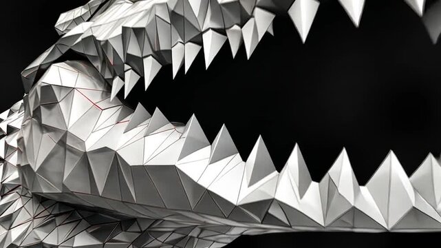 Abstract polygonal crocodile mouth