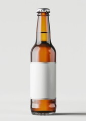 Brown beer bottle with label