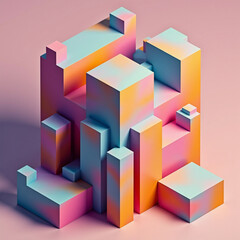 Isometric Geometric Art 3D Composition