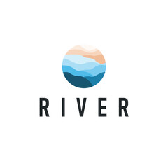 simple minimalist river logo design concept as a river design template vector illustration icon symbol