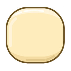 Cream Colored Smooth Rounded Square Button Graphic Element