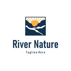 simple minimalist river logo design concept as a river design template vector illustration icon symbol