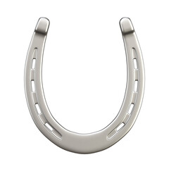 Shiny silver horseshoe Isolated 3d render