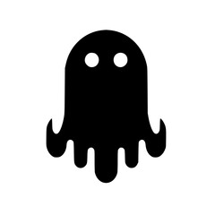 Minimalist Black Silhouette svg of a Floating Ghost Halloween Clipart Design