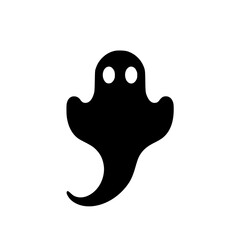 Minimalist Black Silhouette svg of a Floating Ghost Halloween Clipart Design