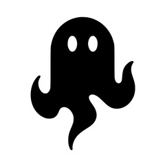 Minimalist Black Silhouette svg of a Floating Ghost Halloween Clipart Design