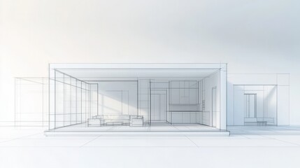 Fototapeta premium A minimalist blueprint of a dream home with a simple design
