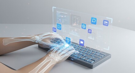 A futuristic workplace, where technology and anatomy collide. 