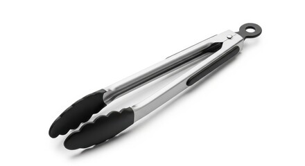 Stainless steel kitchen tongs with silicone grips