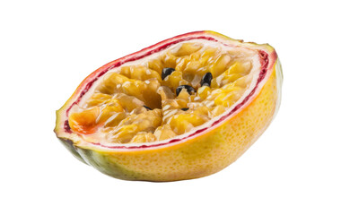 passion fruit slice isolated on white background.