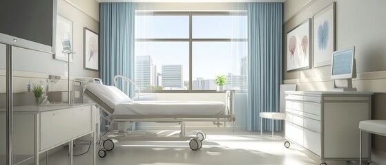 Design an engaging background for a medical theme, incorporating elements like anatomical illustrations, medical equipment, and soft, calming colors, healthcare setting