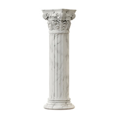 Naklejka premium Elegant Marble Column Isolated on Black Background Embodying Classical Architecture