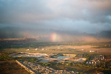 rainbow at sunset