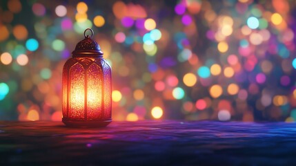 Enchanting Ramadan Lantern Radiating Light and Serenity in Festive Atmosphere