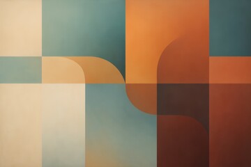 Contemporary abstract composition with geometric color blocks and flowing gradients for modern design applications