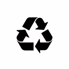Black recycling symbol illustration. Universal icon for environmental sustainability, resource reuse, and ecological awareness. Promotes greener future.