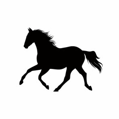 Galloping Horse Silhouette A Dynamic Black and White Illustration