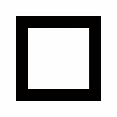 Simple Black Outline Square Isolated on White for Design and Layout Versatility
