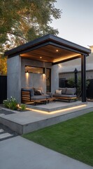 Modern outdoor patio shelter