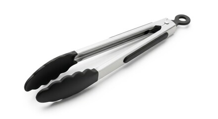 Stainless steel kitchen tongs with silicone grips