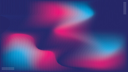 Abstract blue and pink fluid waves background illustration