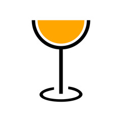 Glass of orange juice on white background.