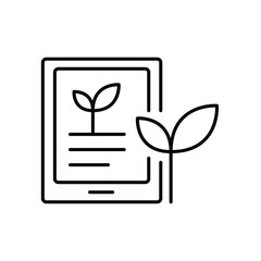 Minimalist Design of Plant in Pot with Line Drawing Style Illustration