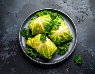 Cabbage rolls on a plate (1)