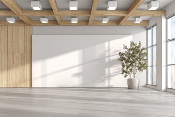 Empty Room Interior Sunlight Tree Plants