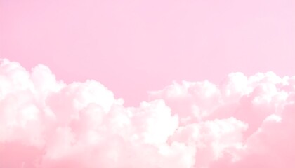Pastel pink sky with fluffy clouds