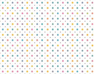 Pastel polka dots on a white background