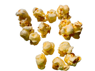 Tasty popcorn with delicious food snacks on a transparent background.