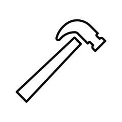 Simple Outline of a Hammer Tool for Construction and DIY Projects