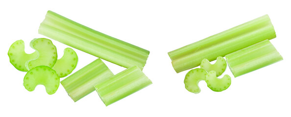 'fresh celery isolated on transparent background'