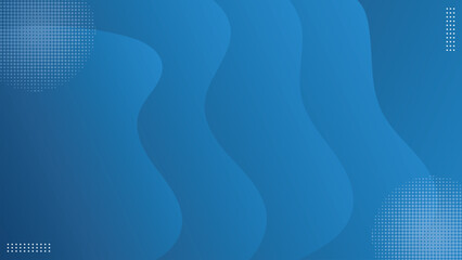 Modern blue gradient waves layered halftone banner background. Vector illustration.