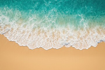 Serene beach waves crashing gently.