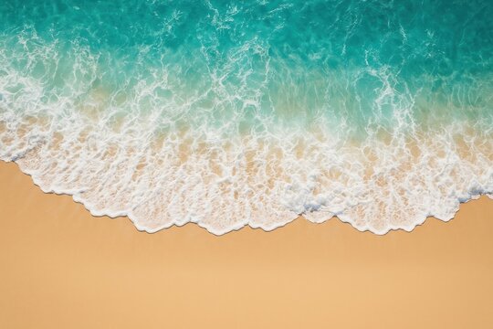 Serene beach waves crashing gently.