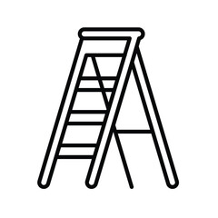 Simple Outline of a Ladder on a White Background for Design Use