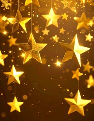 Golden stars on a dark background